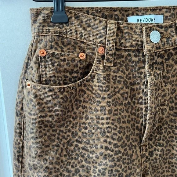 RE/DONE 70S BOOTCUT LEOPARD TWILL JEAN NWT - Picture 3 of 16